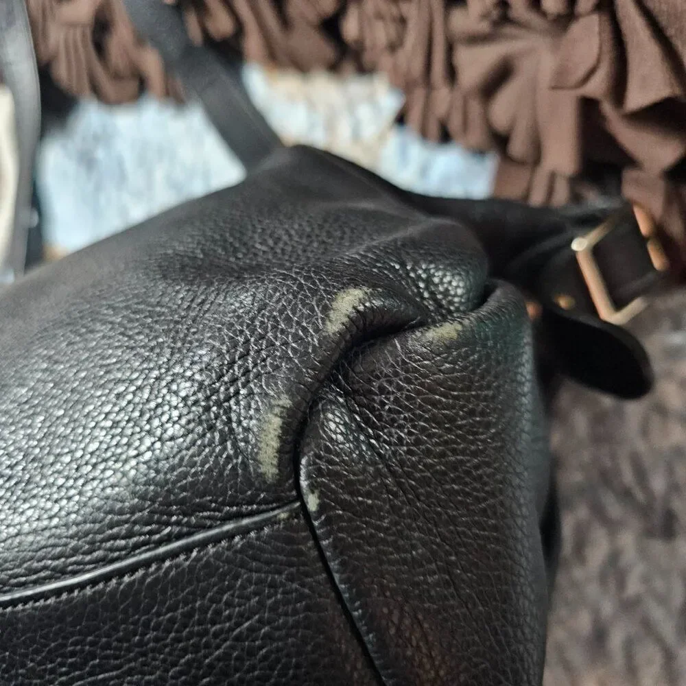 Coach Dufflete Crossbody Bag Purse In Black Pebbled Leather
